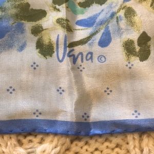 vintage Vera blue roses sheer silk scarf